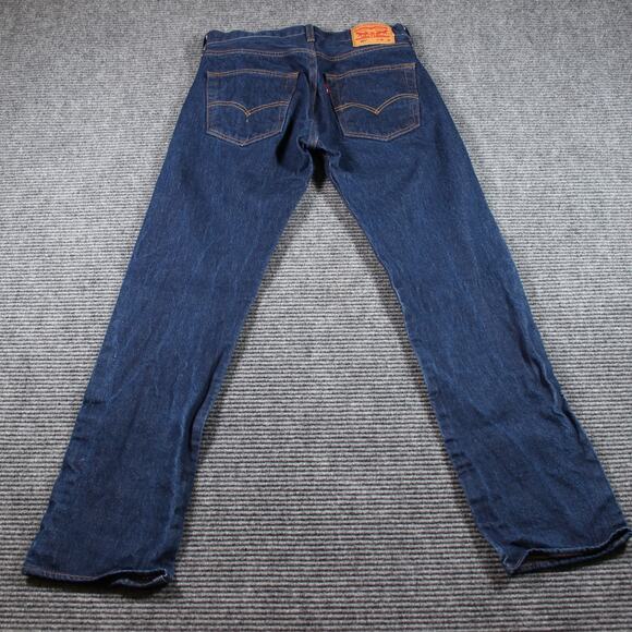 Levi’s 501 Jeans Mens 32x31 Dark Blue Original Button Fly Straight Leg - Picture 6 of 12
